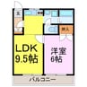 睦ハイツ 1LDKの間取り