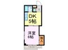 第17大協ビル 1DKの間取り