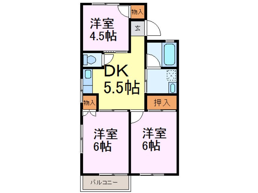 間取図 コーポラス長浜Ａ棟