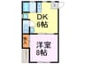 オンワードヤナギタ 1DKの間取り