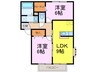 エクセレントＢ棟 2LDKの間取り