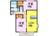 エクセレントＢ棟 2LDKの間取り