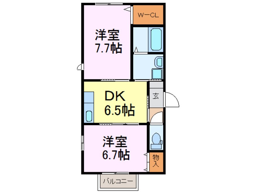 間取図 ヴェル・ドミールⅡ