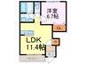 エキュールリープⅢ 1LDKの間取り