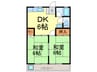 コーポハセガワＢ 2DKの間取り