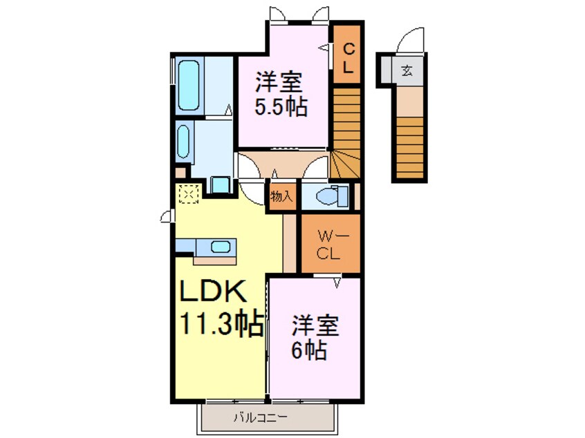 間取図 ロイヤル　クレールＡ