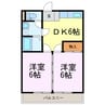 コーポ船橋 2DKの間取り
