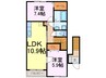 メロディⅡ 2LDKの間取り
