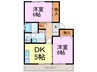 シャルマン 2DKの間取り