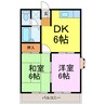 エステートピア相葉Ⅱ 2DKの間取り