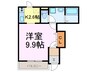 グレイシャス 1Kの間取り