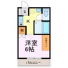 ツァィト板倉 1Kの間取り