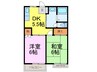 キャッスル古河南 2DKの間取り