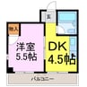 キャッスル古河 1DKの間取り
