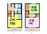キャッスル諸川 2DKの間取り