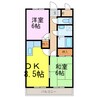 マロニエハイツ 2DKの間取り