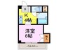 イースト・1 1Kの間取り