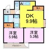 ほりこしビル 2DKの間取り