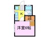 グランシェⅡ 1Kの間取り
