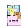 グランシェⅡ 1Kの間取り