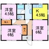 関戸戸建貸家 3Kの間取り