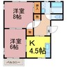 ユウハウス 2Kの間取り