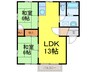 プレステージハイツＡ棟 2LDKの間取り