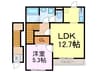 エキュールリープＥ 1LDKの間取り