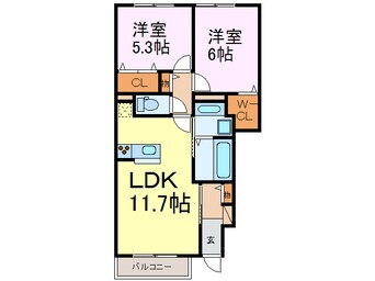 間取図 ハート　ポップ