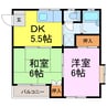 白鳥ハイツ 2DKの間取り