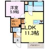 ブラン・パピエＡ 1LDKの間取り
