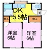 ハイツB.S.Ⅰ総和Ｂ 2DKの間取り