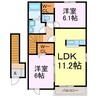 ソレイユ　アルカンシェル 2LDKの間取り