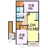 ソレイユ　アルカンシェル 2LDKの間取り