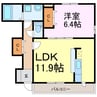 ラッキーヒル 1LDKの間取り