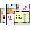 ラッキーヒル 2LDKの間取り