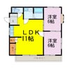 ウエストキャビン 2LDKの間取り