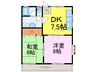 サンワハイツ６ 2DKの間取り