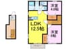 オークヴィレッジＤ 2LDKの間取り