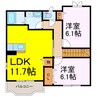 プラネット 2LDKの間取り