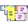 フクシマハイツ 2DKの間取り