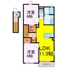 ノースウッドⅠ 2LDKの間取り