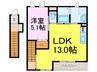 コンフィアンス 1LDKの間取り