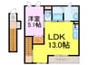 コンフィアンス 1LDKの間取り