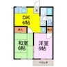 シティハイムファミール 2DKの間取り