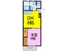 ホワイトハウス 1DKの間取り