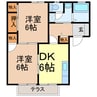 フラワーガーデンＡ 2DKの間取り