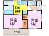 ウイングハイツ下大野 2DKの間取り