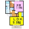 スカイコーポ 1LDKの間取り