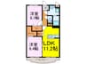 ｗｏｏｄｙ桜 2LDKの間取り